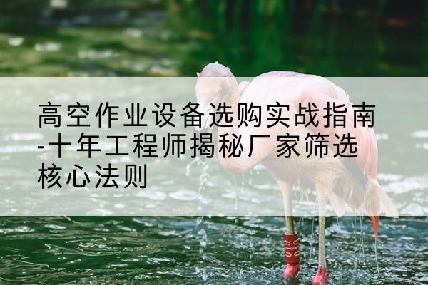 会宁剪叉式升降机厂家-高空作业设备选购实战指南-十年工程师揭秘厂家筛选核心法则