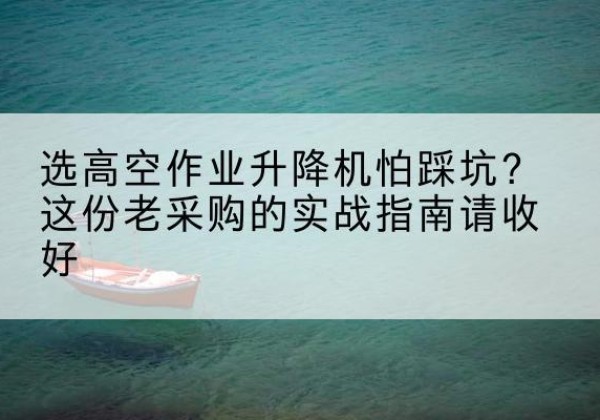会宁高空作业升降机厂家推荐-选高空作业升降机怕踩坑？这份老采购的实战指南请收好